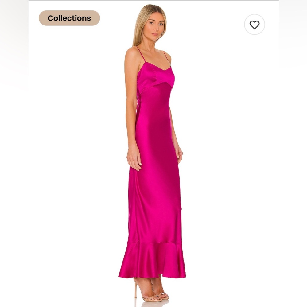SALONI Fuchsia Slip Satin Wedding Dress